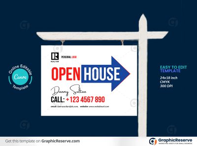 45838 Open House Yard Sign template