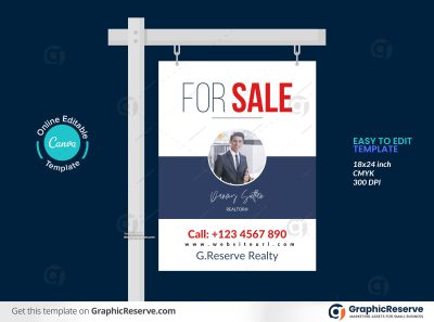 45857 Real Estate Property Selling Yard Sign template