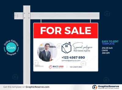 45892 Real Estate Property Selling Yard Sign template