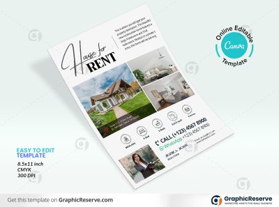 46977 House for Rent Real Estate Flyer Design