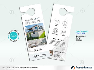 47223 House for Rent Real Estate Door Hanger Design
