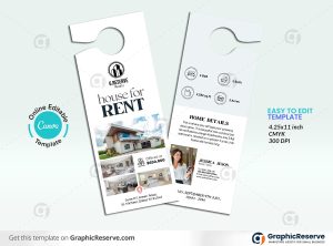 House for Rent Real Estate Door Hanger Design