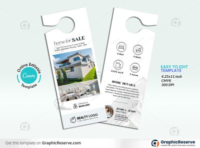 47254 Home for Sale Real Estate Door Hanger Design