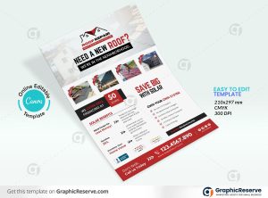47840 Roof Repairing Service Flyer Design