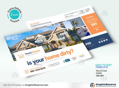 48043 House Cleaning Service EDDM Mailer Postcard Design