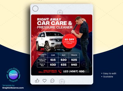 Car Care Pricing Social Media Banner