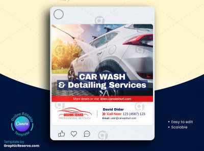 Car Wash Detailing Social Media Banner