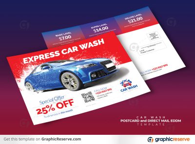 Car Wash Postcard template by didargds v1