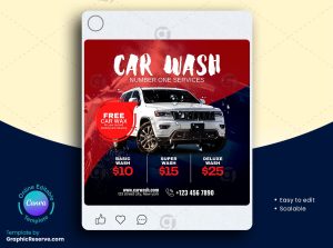 Car Wash Pricing Social Media Banner 2v