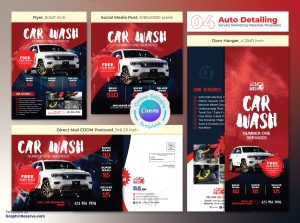 Car Wash Servicing Offer Canva Template Bundle