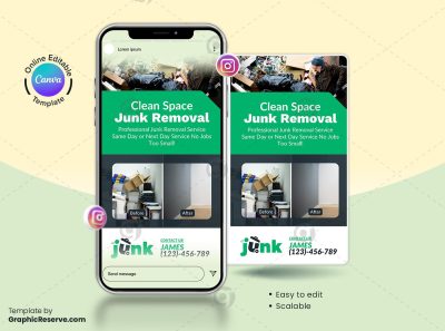 Clean Space Junk Removal Canva Instagram Story Banner