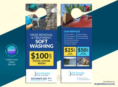 Cleaning Service Door Hanger 3v