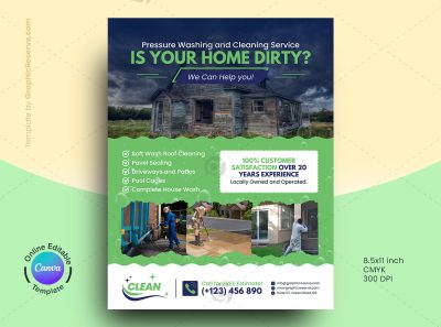 Cleaning Service Flyer Design Canva Template