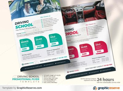Driving School Promotional flyer template by didargds P1