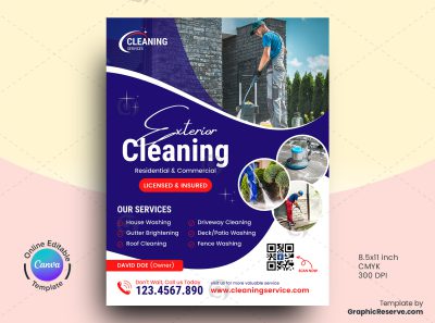 Exterior Cleaning Service Canva Flyer Design