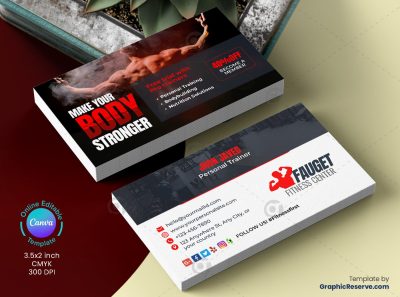 Fitness Gym Business Card 3v