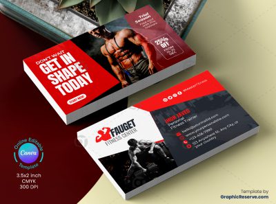 Fitness Gym Business Card 7v
