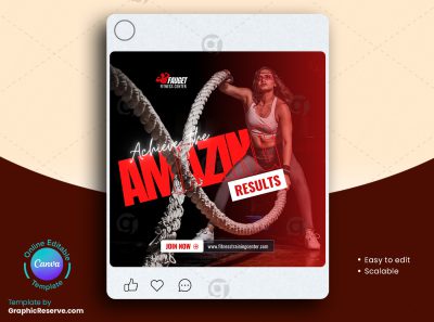 Fitness Gym Facebook Banner 7v