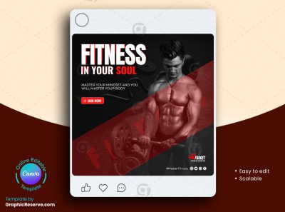 Fitness Gym Facebook Banner 8v