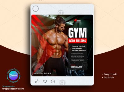 Fitness Gym Social Media Banner 1v