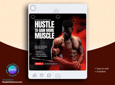 Fitness Gym Social Media Post 3v