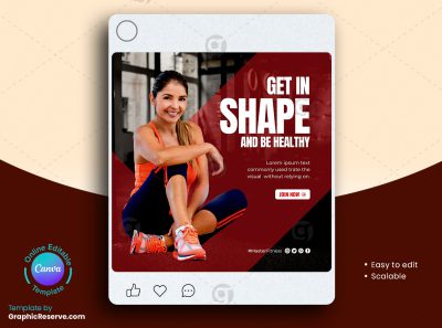 Fitness Gym Social Media Post 8v