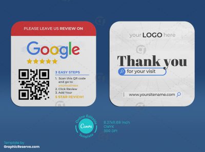 Google Easy Rating Square Business Review Card