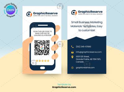Google Review Card Template with QR code