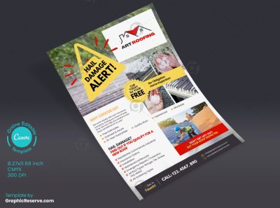 Hail Damage Alert Roofing Flyer