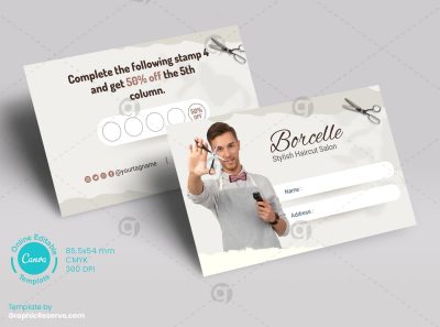 Haircut Salon Loyalty Card