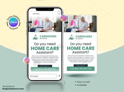 Home Care Assistant Instagram Story Canva Template