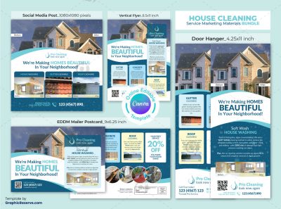 House Cleaning Service Marketing Material Bundle