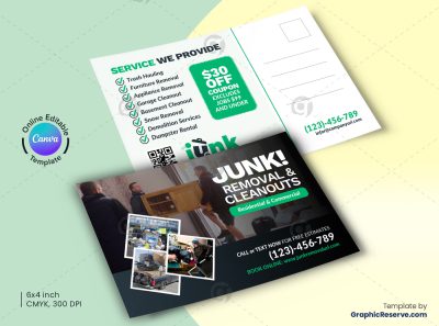 Junk Removal Canva Postcard Template F