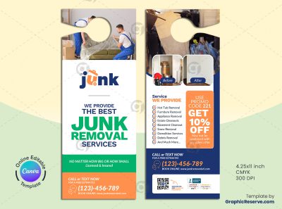 Junk Removal Promotional Canva Door Hanger