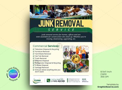 Junk Removal Service Flyer Canva Template