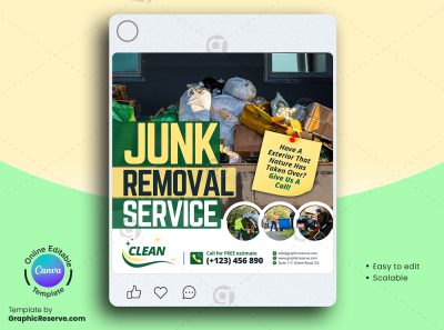 Junk Removal Service Social Media Kit's Design Canva Template