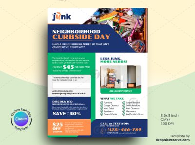 Junk Removal Services Flyer Canva Template