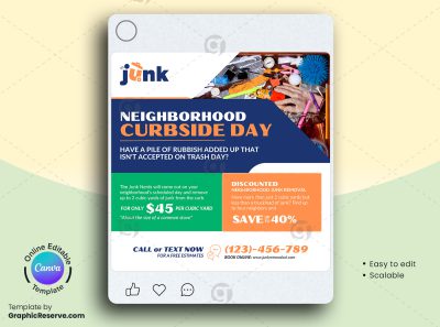 Junk Removal Services Social Media Banner Canva Template