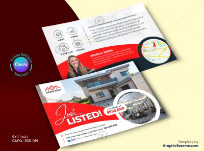 Just Listed Real Estate Postcard Front 1