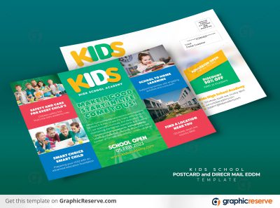 Kids School Postcard template by didargds v1
