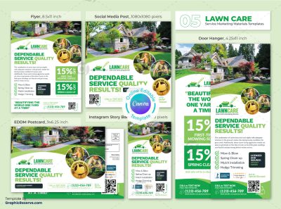 Landscaping Marketing Material Canva Bundle Design