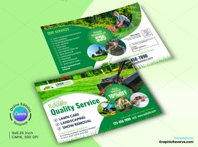 Lawn Care Service EDDM Mailer Design Canva Template