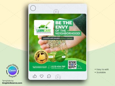 Lawn Service Social Media Banner Canva Template