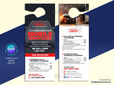 Mobile Car Wash Door Hanger 1