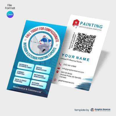 Painting Services Business Card Template | Canva | Painting Contractor Marketing Material | Local Advertising Design
