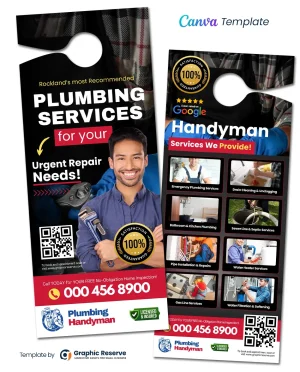 Plumbing-Service-Door-Hanger-Design-Canva-Template