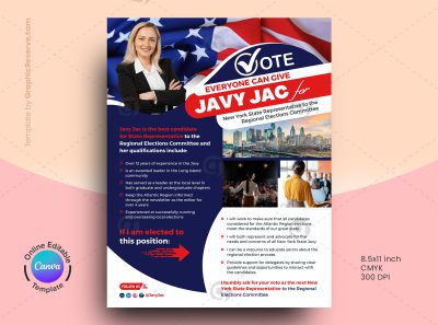 Political Campaign Election Flyer Canva Template
