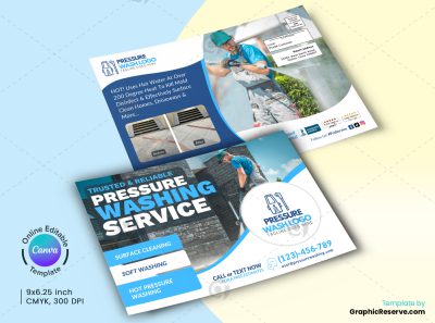 Pressure Wash Service EDDM Mailer Canva Template
