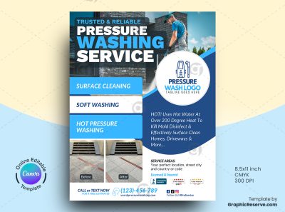 Pressure Wash Service Flyer Canva Template