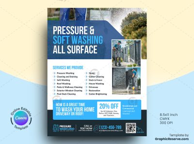 Pressure Washing Canva Flyer Design